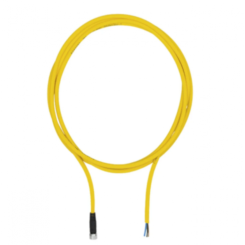 CONNECTION CABLE, PUR, YELLOW, 4 PIN, SOCKET STRAIGHT, M8, OPEN LINE, A CODE, 5M CABLE,533121