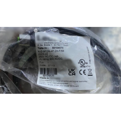 Connection cable,K-D M12A-4P-2m-FAB,Part no.: 50104570