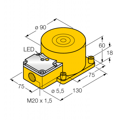 INDUCTIVE PROXIMITY SWITCH-NI100U-K90SR-VP4X2