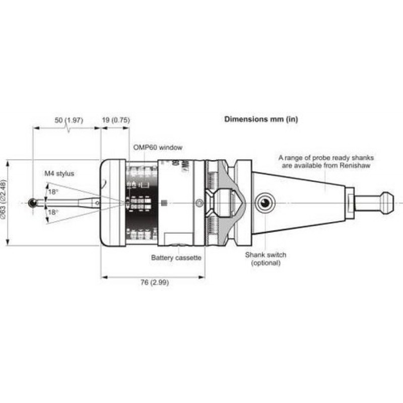 Renishaw OMP60 Optical Transmission Probe (Legacy) - RBE A-4038-0001