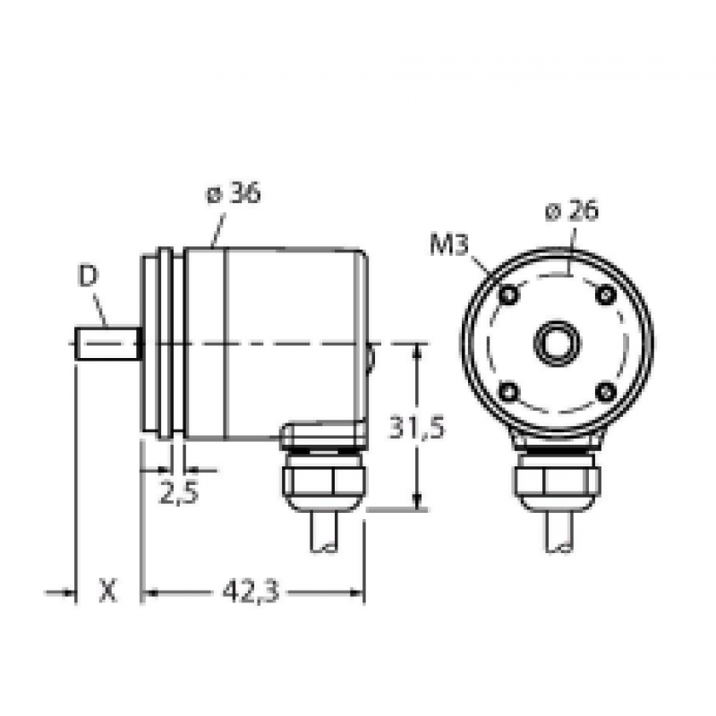 RS-06S6S-7A12B-C 1M Absolute Rotary Encoder - Single-Turn Industrial Line